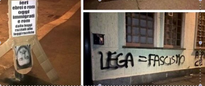 Lega, davanti alla sede di Torino un fantoccio impiccato con la faccia di Salvini