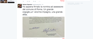 Roma, l’assessore Esposito si presenta con uno strafalcione di italiano