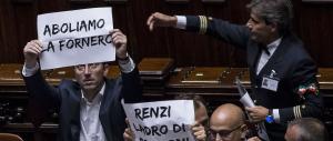 Esodati, la Lega occupa i banchi del governo. Ecco le foto