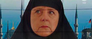 La Merkel con lo chador: scherza la tv pubblica tedesca. Può farlo, non è la Rai