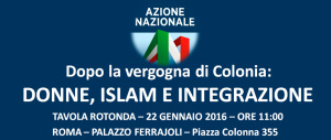 Azione Nazionale, convegno su donne, islam e integrazione dopo Colonia
