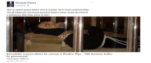 Il verdiniano D’Anna abbocca allo scherzo sul miracolo di Padre Pio