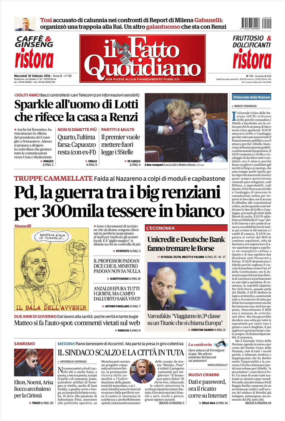 il settore dei quotidiani con i listini di borsa