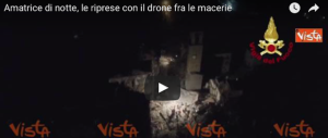 Amatrice di notte, le riprese con il drone tra le macerie al buio (video)