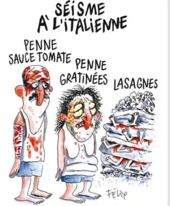 La satira di Charlie Hebdo colpisce un modo vergognoso le vittime del terremoto.