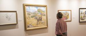 Un momento dell'inaugurazione della mostra ''Guttuso. Inquietudine di un Realismo'', nella Galleria di Alessandro VII al Quirinale