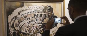 Un momento dell'inaugurazione della mostra ''Guttuso. Inquietudine di un Realismo'', nella Galleria di Alessandro VII al Quirinale