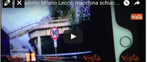 Ecco il video del momento del crollo del viadotto con l’auto schiacciata