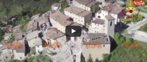 Preci sventrata dal terremoto, le riprese dall’alto. Ecco il video