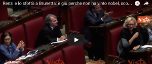Renzi perde il controllo e offende Brunetta. Scoppia la bagarre (video)