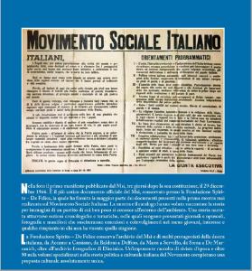 Appello agli italiani con i punti programmatici del Msi appena costituito il 26 dicembre del 1946