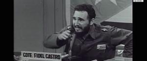 Castro in una delle sue giovanili apparizioni in tv