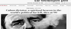 Il Washington Post dà la notizia della morte di Fidel Castro