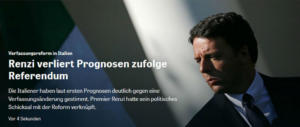 I giornali tedeschi: «E’ fallito l’intero progetto politico di Renzi»