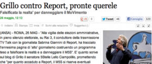 Grillo difende “Report” ma in passato si era scatenato contro la Gabanelli…