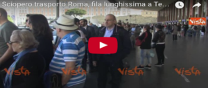Roma nel caos per lo sciopero di bus e metro: è un vero inferno (video)