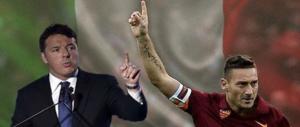 Renzi imita Totti, si crede Capitano, ma è Caporale di giornata. Ironia web