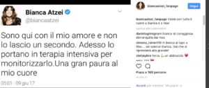 Biaggi in ospedale: la Pedron corre da lui. Bianca Atzei pure. Il gossip vince la paura (2 VIDEO)