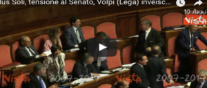 Ius soli, è bagarre della Lega in Aula: contusi tra i banchi e vaffa… indirizzati a Grasso (VIDEO)
