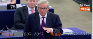 Ecco a voi il battibecco Juncker-Tajani: così l’Unione si rende ridicola (video)
