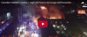 Londra brucia: a fuoco il Camden Market. E al Parlamento è allarme incendio (video)