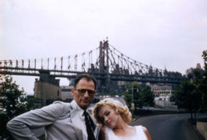 Con lo scrittore Arthur Miller, uno dei tre mariti di Marylin