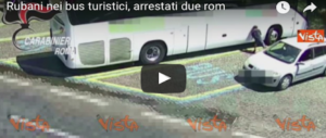 Roma, ecco come una coppia di rom rubava le valigie dai bus turistici (video)