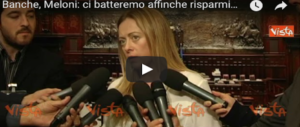 Meloni: «Non hanno ritegno, vogliono mantenere il segreto sulle banche» (video)