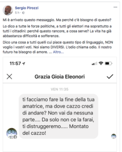 Il testo postato da Pirozzi su Fb