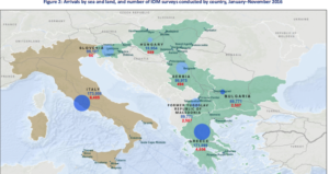 La tabella dell'Organizzazione per le migrazioni