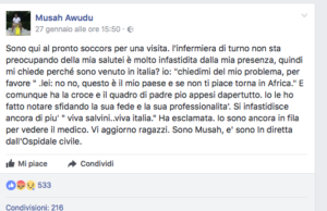 il post del migrante africano