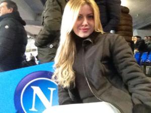 Simona Mangiante allo stadio per una partita del Napoli