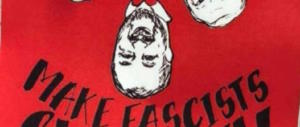 Antifascisti scatenati a Pavia: adesivi choc con Salvini a testa in giù