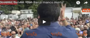 Salvini: «Non siamo al mercato, con Renzi manco morto» (video)