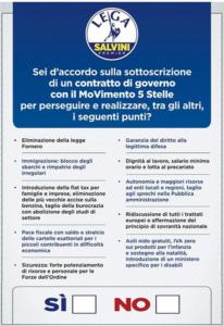 Il questionario della Lega presente nei gazebo