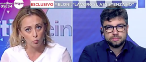 Reddito di cittadinanza, volano scintille tra Meloni e Feltri a “MattinoCinque” (video)