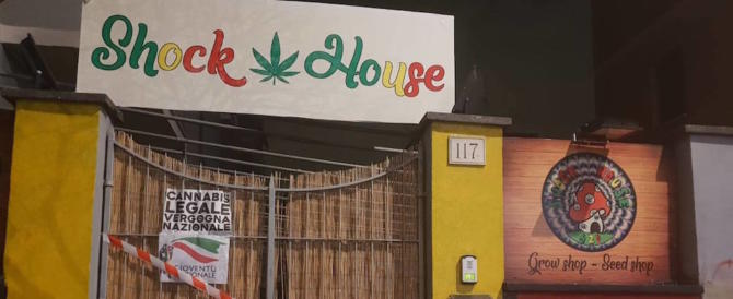 Blitz notturno di Gioventù nazionale: «Abbiamo chiuso i negozi che “spacciano” cannabis