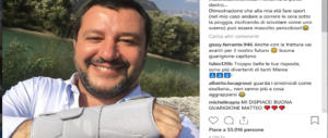 Salvini si frattura il polso: “Ma i rimpatri li firmo lo stesso, con la sinistra”