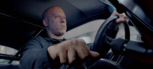 L'attore Vin Diesel nel film Fast and Furious