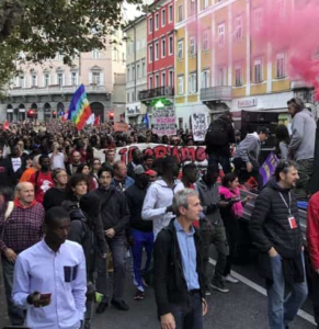 Al corteo triestino degli antifascisti hanno partecipato numerosi immigrati