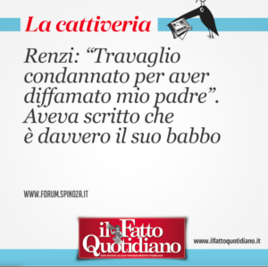 La battuta su Renzi campeggia in home page