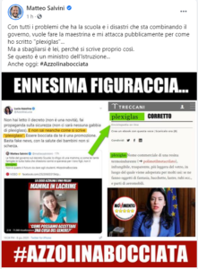 Scontro Salvini-Azzolina immagini dalla pagina Fb di Salvini