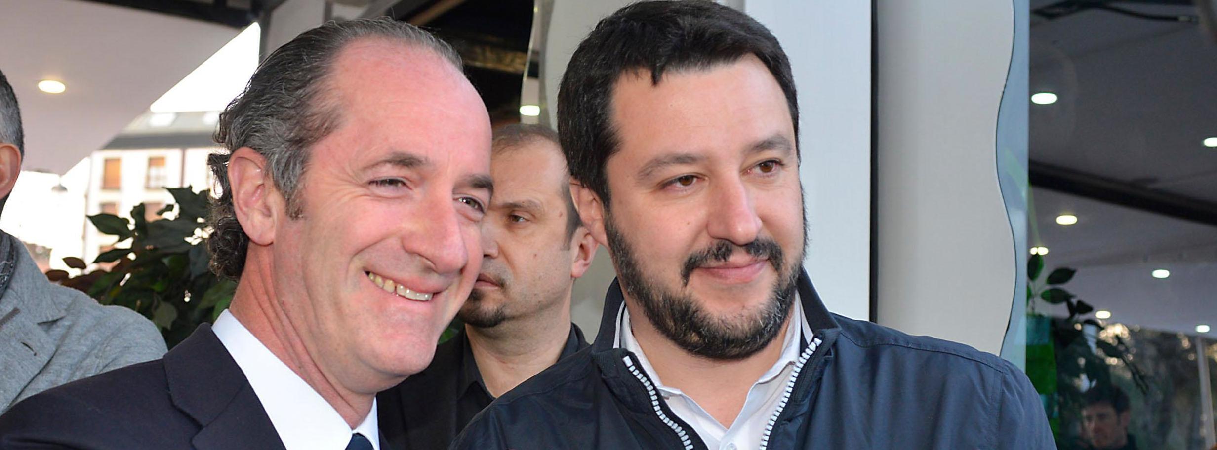 Luca Zaia con Matteo Salvini