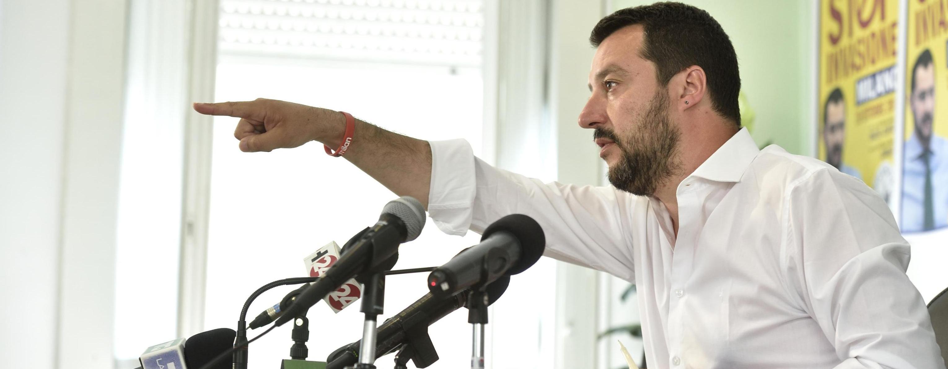 Matteo Salvini alla conferenza stampa