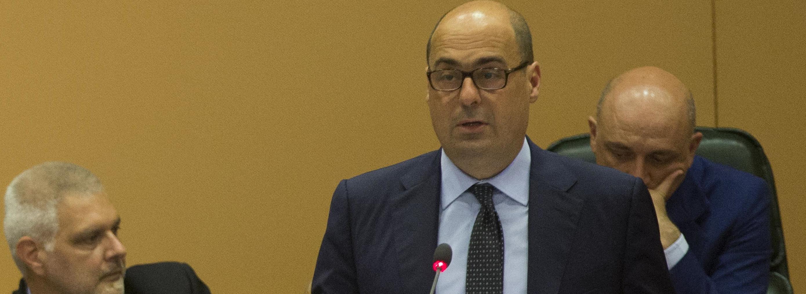 Nicola Zingaretti durante il suo intervento in Regione