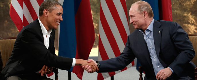 Stretta di mano Obama-Putin