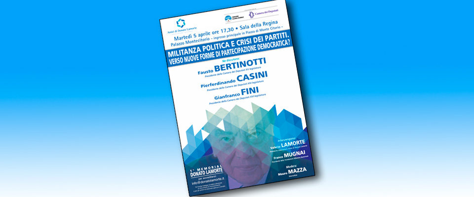 Martedì 5 il Memorial Donato Lamorte promosso dalla Fondazione An