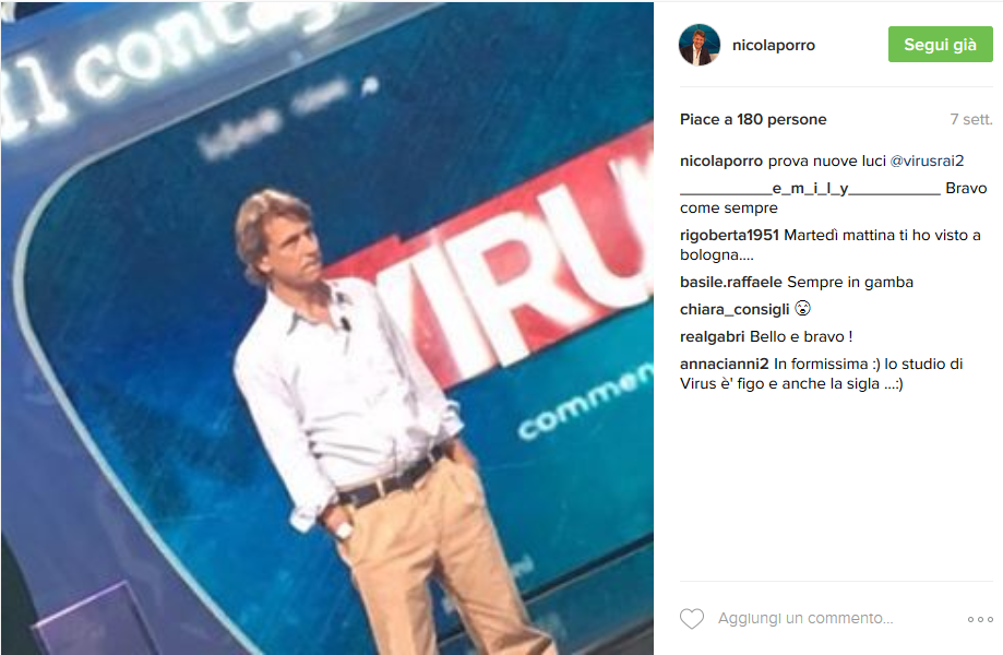 Il giornalista scherza sulla chiusura della trasmissione che ha condotto. (Foto Instagram)