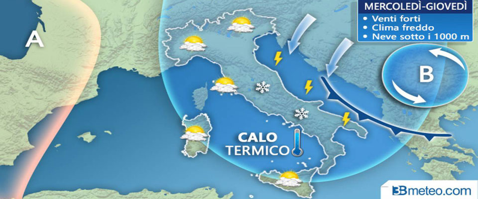 Previsioni meteo, anche il tempo fa il ribaltone: torna il freddo