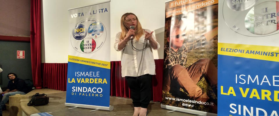 Meloni a Palermo: “Sosteniamo La Vardera per cambiare davvero”